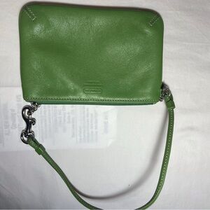 Coach Vibrant Green Leather Wristlet